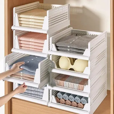 Produktbild von Stapelbare Kleiderschrank, 4-teilig, Faltschrank für Zuhause und Küche