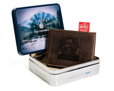 Obrázek produktu pro Peterson pánská peněženka Bob Marley horizontální přírodní kůže RFID hnědá 12x9 cm