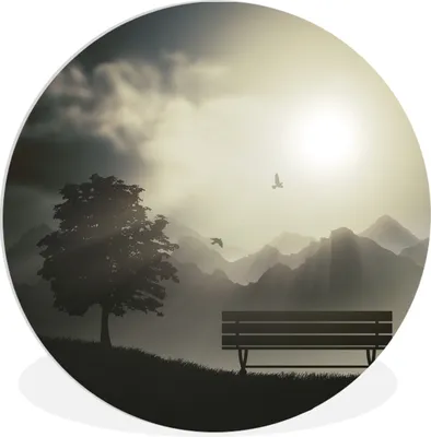 Produktbild von MuchoWow® - Wand-Kreis - Wohnzimmer - Bild - Runde - Wanddeko - Dibond - Kunstdrucke
