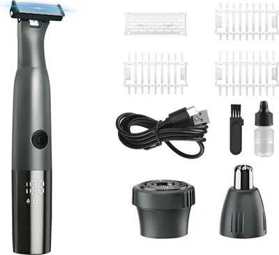Obrázek produktu pro INF Elektrická sada 3 v 1: Zastřihovač nosu, těla a vousů s LED displejem