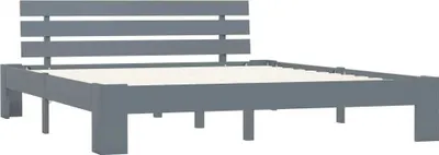 Image de vidaXL Lit en bois massif pin gris 180x200 cm
