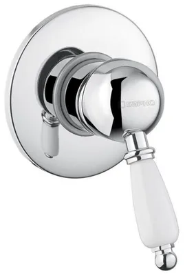 Produktbild von Sapho KIRKÉ WHITE Unterputz-Duscharmatur, 1 Weg, Weiß Hebel, Chrom