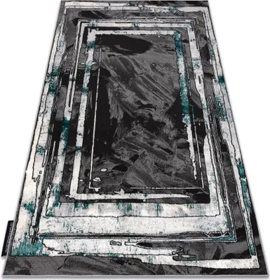 Produktbild von Modern DE LUXE Teppich 619 Rahmen - Strukturell grau / grün Grau 140x190 cm