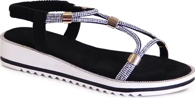 Produktbild von topschuhe24 2755 Damen Riemchen Sandalen mit Glitzer, Farbe:Schwarz, Größe:38 EU