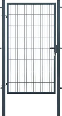 A single garden gate with a lock mechanism, presented against a plain white background.