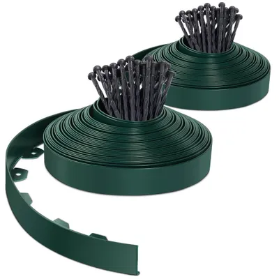 Productafbeelding van Omgoods - Flexibele Tuinrand 40 m met 80 Stuks Haringen, Groen