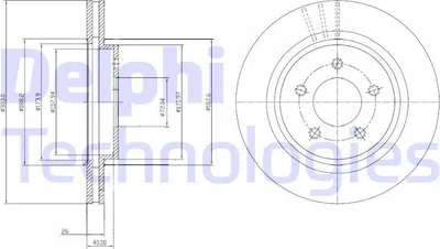 Produktbild von 2x DELPHI Bremsscheibe BG4240C für VOLVO V70 III (135) V60 (155 157) 40 8mm