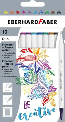 Immagine prodotto di EBERHARD FABER 551510 EBERHARD FABER Duo fineliner e matita in fibra, confezione da 10 pezzi