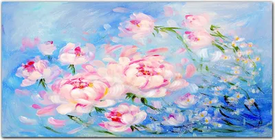 Produktbild von Coloray Bild aus Leinwand 100x50 Leinwand Dekoration - gemalten Blumen