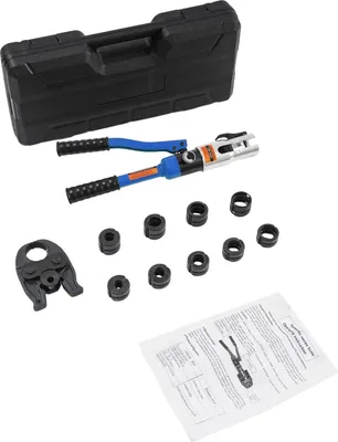 Image de Pince à sertir les tubes, y compris 9 formes, design ergonomique, bleu