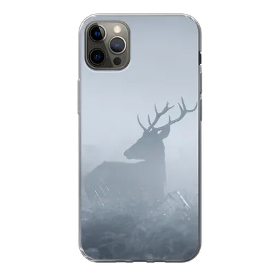 Produktbild von MuchoWow® Handyhülle Schutzhülle Hülle für iPhone 12 Pro Max Hirsche - Nebel - Wald Silikon Softcase Handy Hülle - Hartschale