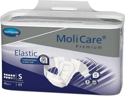 Image de Molicare Premium Slip Elastic 9 gouttes Small - 6 paquets de 26 protections