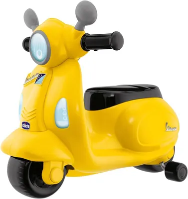 Productafbeelding van Vespa voor Kinderen - Speelgoedmotor met Elektronisch Paneel - Lichten en Geluiden - Verwijderbare Steunwielen - Max 25 Kg