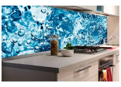 Produktbild von Küchenrückwand Folie selbstklebend SPRUDEL 180 x 60 cm - Klebefolie - Dekofolie - Spritzschutz für Küche -