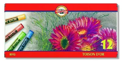Zdjęcie produktu dla Koh-I-Noor Pastele Toison D'or - 12 Kolorów, Kredki Pastelowe Do Rysowania