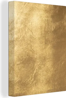 Produktbild von MuchoWow® - Leinwandbilder - Licht fällt auf eine goldene Wand, Wandbild, Wanddeko Bilder Wohnzimmer, 90x120 cm