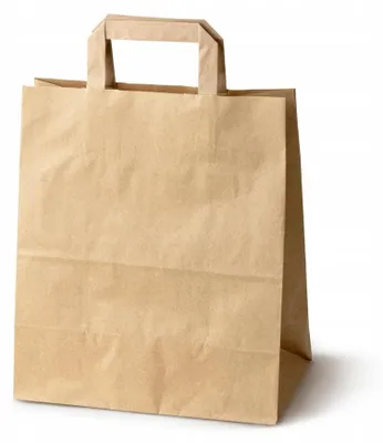 Produktbild von Allbag Braune Papiertaschen mit Flachhenkel 26x14x30 cm (25 Stk.)