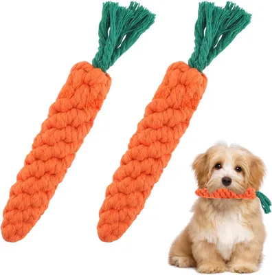 Produktbild von Hundespielzeug, Wurzelform – Set mit 2 Stück – Baumwolle – Kauspielzeug für kleine und mittelgroße Hunde