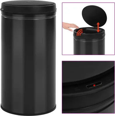 Produktbild von Automatischer Sensor-Mülleimer 60 L Kohlenstoffstahl Schwarz