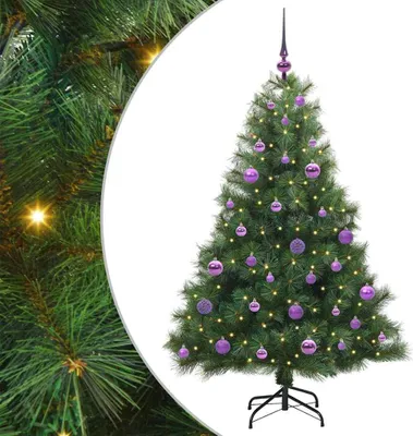 Zdjęcie produktu dla vidaXL Sztuczna choinka ze 150 diodami LED Zielona 150 cm PE i PVC