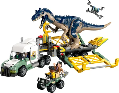 Produktbild von LEGO Jurassic World Dinosaurier-Missionen: Allosaurus-Transporter, Dino-Spielset, Geschenkidee für Kinder mit den Minifiguren Kenji, Darius und Yaz, für Jungen und Mädchen ab 8 Jahren 76966