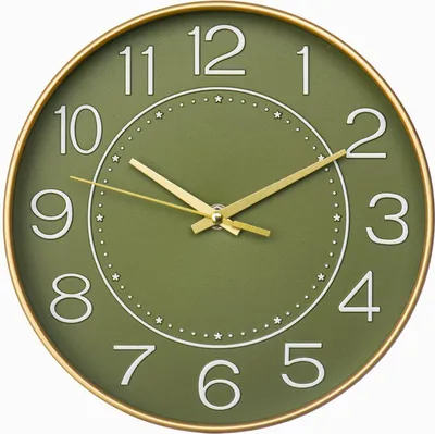 Produktbild von MODFU Wanduhren, 12-Zoll Wanduhr für Wohnzimmer, Silent Uhr, leise Quarzuhr, modernes Design, dekorative Uhr, runde Küchenuhr, leise hängende Uhr, große Ziffern, einfache Zeitablesung, Home & Living, Grün