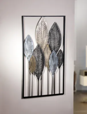 Obrázok produktu pre Kovový obraz "Blätterwald", kovový obraz na stenu, 52cm x 95cm, dekoratívny obraz