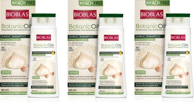 Produktbild von NOVINKA 3x cesnakový šampón 500 ml od Bioblas, proti silnému vypadávaniu vlasov pre ženy a mužov