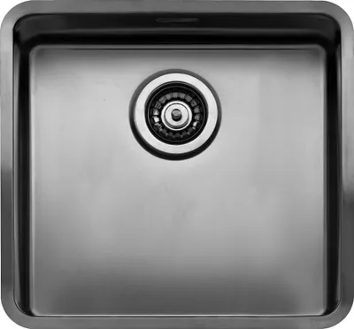 Produktbild von Reginox R39793 Edelstahlspüle OHIO 40x40 (L) OKG Gun Metal II ab Schrankbreite 50 cm / Flächenbündig / Flacheinbau / Unterbau