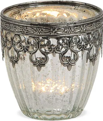 Produktbild von Windlicht Marokko silber antik 9 cm