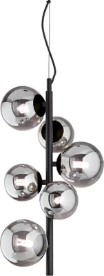 Produktbild von Ideal lux PERLAGE SP6 Pendelleuchte mit G9 Fassungen Struktur Schwarz mit runden Lichtverteilern