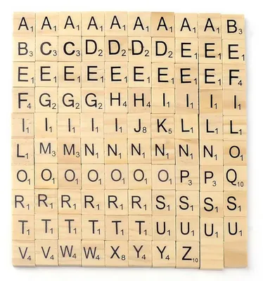 Produktbild von 100 Holz-Buchstaben 20x18x5mm Holz Alphabet Buchstaben Scrabble Spielsteine Ersatz