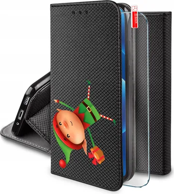 Productafbeelding van Hoesje voor Xiaomi Redmi 13C | Poco C65 met magneetsluiting, kerstmotieven, van glas