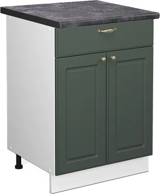 Produktbild von Küchenunterschrank Vicco Fame-Line Grün-Gold Landhaus 60 cm mit Schublade, AP Anthrazit, Model 46867