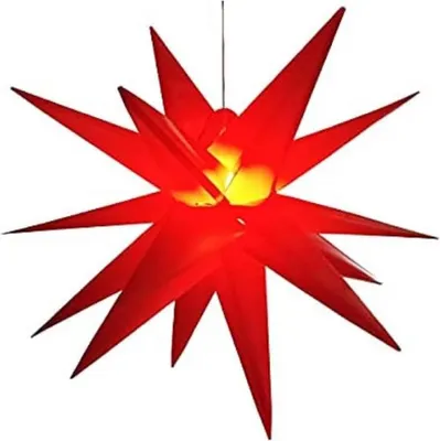A red star-shaped light decoration.