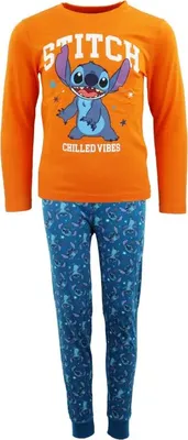 Produktbild von Disney Stitch Kinder Jungen langarm Schlafanzug Pyjama – Orange / 110