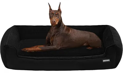 Productafbeelding van Hondenbed, hondenbank, afneembaar, wasbaar. Afmetingen: L 120 x B 90 x H 30 cm. Kleur: zwart