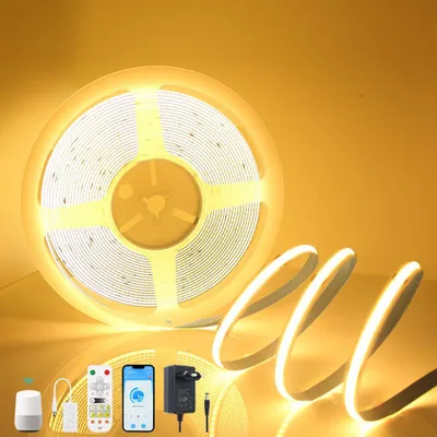 COB LED-Streifen 24V 10m warmweiß 2700K dimmbar mit Fernbedienung