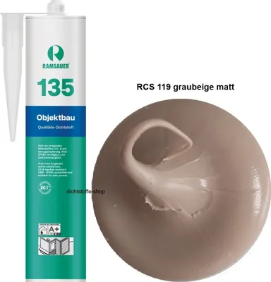 Produktbild von Ramsauer 135 Objektbau Silikondichtstoff 310ml Kartusche RCS 119 graubeige MATT