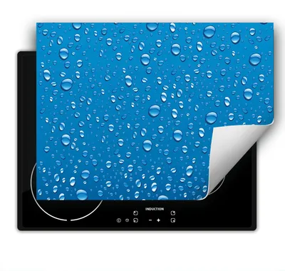 Produktbild von DarHaus Herdabdeckplatte 80x52 cm Anti Rutsch Matte Aufrollbar, blaue - Tropfen