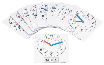 Produktbild von WISSNER® RE-Plastic Folienuhr Set beschriftbar (10 Stück) – Schule