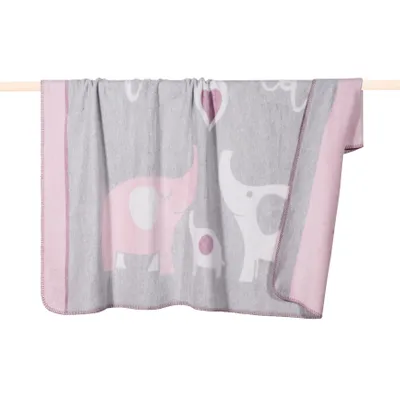 Produktbild von Pad Home Design - FAMILY Decke 100 x 150 cm grau (Elefanten Familie Baby)