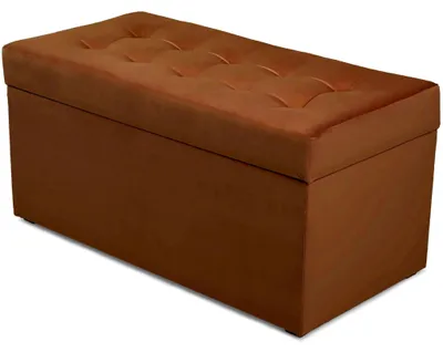 Produktbild von MG Design Polsterhocker Braun 45x90 cm - Stauraum 100L, bis 300 kg, samtig-weich mit Schimmer, pflegeleicht, für Wohnzimmer & Flur