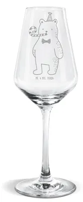 Produktbild von Mr. & Mrs. Panda Weinglas Bär Geburtstag - Transparent - Geschenk, Teddy, Happy Birthday, Weißwein Glas, Für, Alles Gute, wein, Weißweinkelch, Glückwunsch
