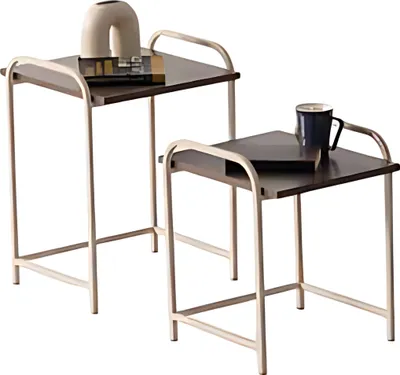 Image de set de 2 tables d'appoint : minimaliste, stable & élégant Table basse