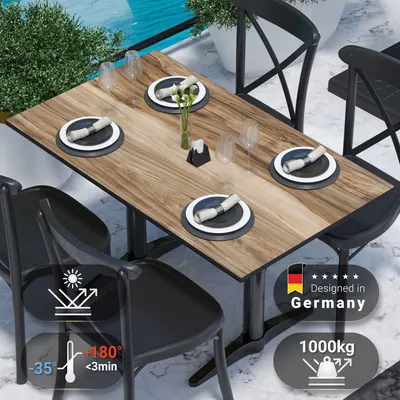 Produktbild von COMPACT | Gastro HPL Tischplatte | B:T 120 x 70 cm | Sheesham | Rechteckig | Gastro HPL Tischplatte