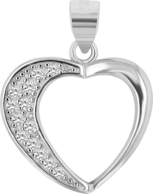 Produktbild von 925/- Echt Silber Herzanhänger "Malou", vergoldet oder rhodiniert mit Zirkoniabesatz