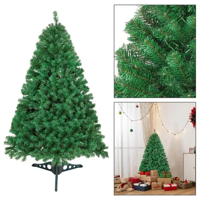 Obrázok produktu pre Umelý vianočný stromček Eikuavons, výška 120 cm, zelený, 220 vetvičiek, PVC vianočný stromček s plastovým stojanom