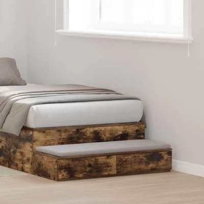 Productafbeelding van vidaXL Bedlade, gerookt eikenhout, 100 x 36,5 x 16,5 cm