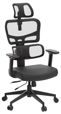 Obrázok produktu pre Ergonomická kancelárska stolička - NT001 - Výškovo nastaviteľná - 3 polohy sklopenia - Nastaviteľná opierka chrbta - Bedrová opierka - Nastaviteľné podrúčky - Opierka hlavy
